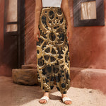 Steampunk Brass Cogs And Gears Print Harem Pants