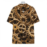 Steampunk Brass Cogs And Gears Print Hawaiian Shirt