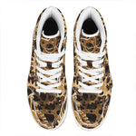 Steampunk Brass Cogs And Gears Print High Top Leather Sneakers