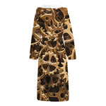 Steampunk Brass Cogs And Gears Print Hooded Bathrobe