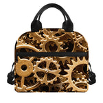 Steampunk Brass Cogs And Gears Print Insulated Lunch Bag