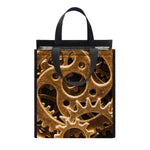 Steampunk Brass Cogs And Gears Print Insulated Lunch Tote