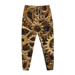 Steampunk Brass Cogs And Gears Print Jogger Pants