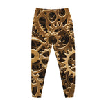 Steampunk Brass Cogs And Gears Print Jogger Pants