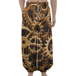 Steampunk Brass Cogs And Gears Print Lantern Pants