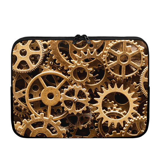 Steampunk Brass Cogs And Gears Print Laptop Sleeve
