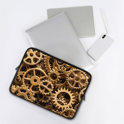 Steampunk Brass Cogs And Gears Print Laptop Sleeve