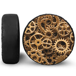 Steampunk Brass Cogs And Gears Print Leather Spare Tire Cover