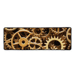 Steampunk Brass Cogs And Gears Print Long Kitchen Mat