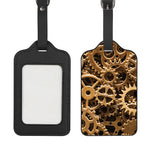 Steampunk Brass Cogs And Gears Print Luggage Tag
