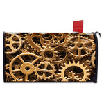 Steampunk Brass Cogs And Gears Print Mailbox Cover