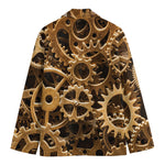 Steampunk Brass Cogs And Gears Print Men's Blazer