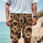 Steampunk Brass Cogs And Gears Print Men's Cargo Shorts