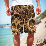 Steampunk Brass Cogs And Gears Print Men's Cargo Shorts