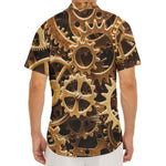 Steampunk Brass Cogs And Gears Print Men's Deep V-Neck Shirt