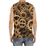 Steampunk Brass Cogs And Gears Print Men's Fitness Tank Top