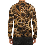 Steampunk Brass Cogs And Gears Print Men's Long Sleeve Rash Guard