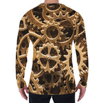 Steampunk Brass Cogs And Gears Print Men's Long Sleeve T-Shirt