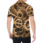 Steampunk Brass Cogs And Gears Print Men's Shirt