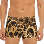 Steampunk Brass Cogs And Gears Print Men's Short Boxer Briefs