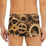 Steampunk Brass Cogs And Gears Print Men's Short Boxer Briefs