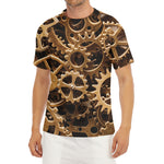Steampunk Brass Cogs And Gears Print Men's Short Sleeve Rash Guard