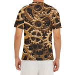 Steampunk Brass Cogs And Gears Print Men's Short Sleeve Rash Guard