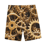 Steampunk Brass Cogs And Gears Print Men's Sports Shorts