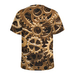 Steampunk Brass Cogs And Gears Print Men's Sports T-Shirt