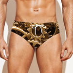 Steampunk Brass Cogs And Gears Print Men's Swim Briefs