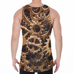Steampunk Brass Cogs And Gears Print Men's Velvet Tank Top