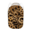 Steampunk Brass Cogs And Gears Print Mesh Laundry Hamper
