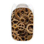 Steampunk Brass Cogs And Gears Print Mesh Laundry Hamper