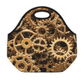 Steampunk Brass Cogs And Gears Print Neoprene Lunch Bag