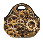 Steampunk Brass Cogs And Gears Print Neoprene Lunch Bag