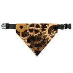 Steampunk Brass Cogs And Gears Print Over The Collar Dog Bandana