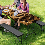 Steampunk Brass Cogs And Gears Print Picnic Table Cover