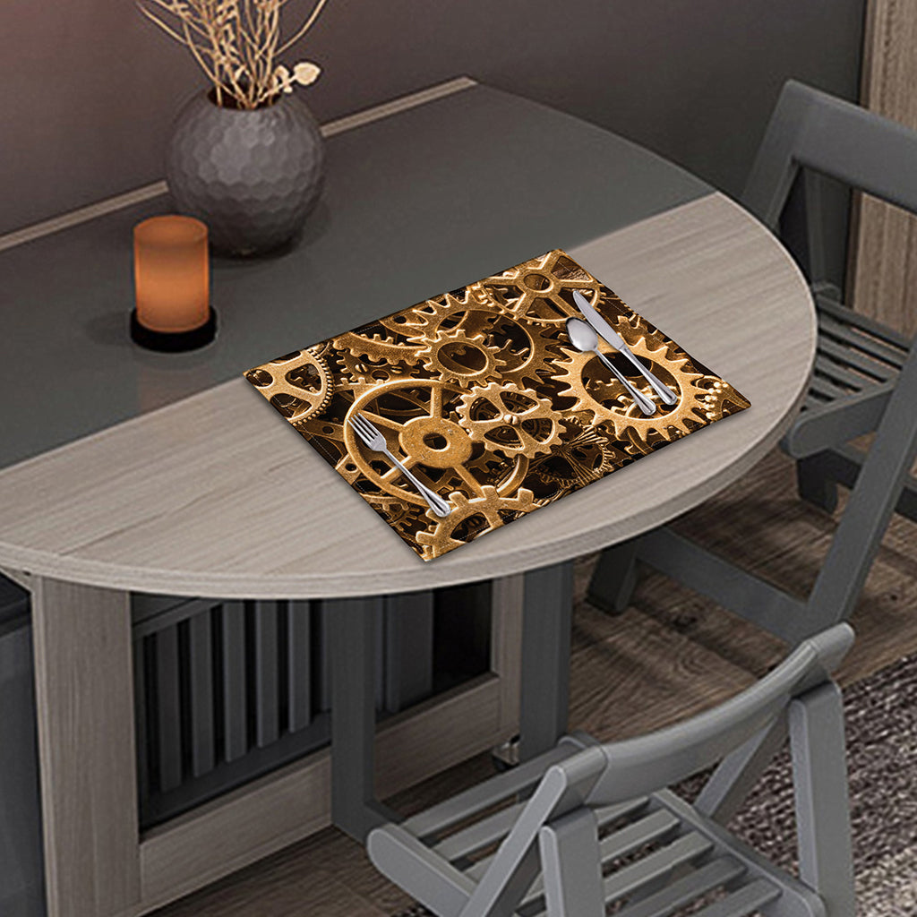 Steampunk Brass Cogs And Gears Print Placemat