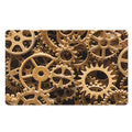 Steampunk Brass Cogs And Gears Print Polyester Doormat