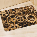 Steampunk Brass Cogs And Gears Print Polyester Doormat