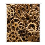 Steampunk Brass Cogs And Gears Print Polyester Shower Curtain