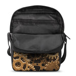 Steampunk Brass Cogs And Gears Print Rectangular Crossbody Bag
