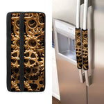 Steampunk Brass Cogs And Gears Print Refrigerator Handle Covers
