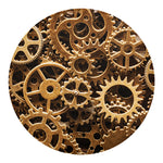 Steampunk Brass Cogs And Gears Print Round Blanket