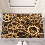 Steampunk Brass Cogs And Gears Print Rubber Doormat