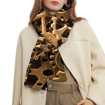 Steampunk Brass Cogs And Gears Print Scarf