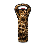 Steampunk Brass Cogs And Gears Print Single Neoprene Wine Tote