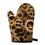 Steampunk Brass Cogs And Gears Print Single Oven Mitt