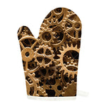Steampunk Brass Cogs And Gears Print Single Oven Mitt