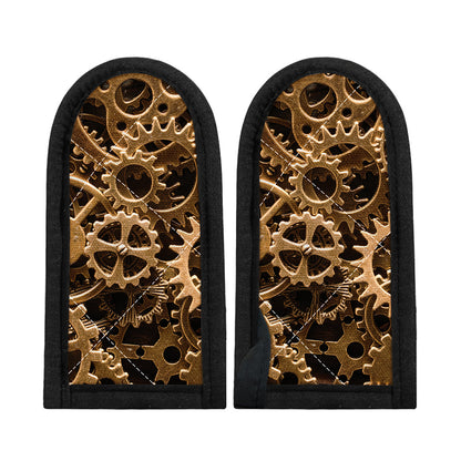 Steampunk Brass Cogs And Gears Print Skillet Handle Cover